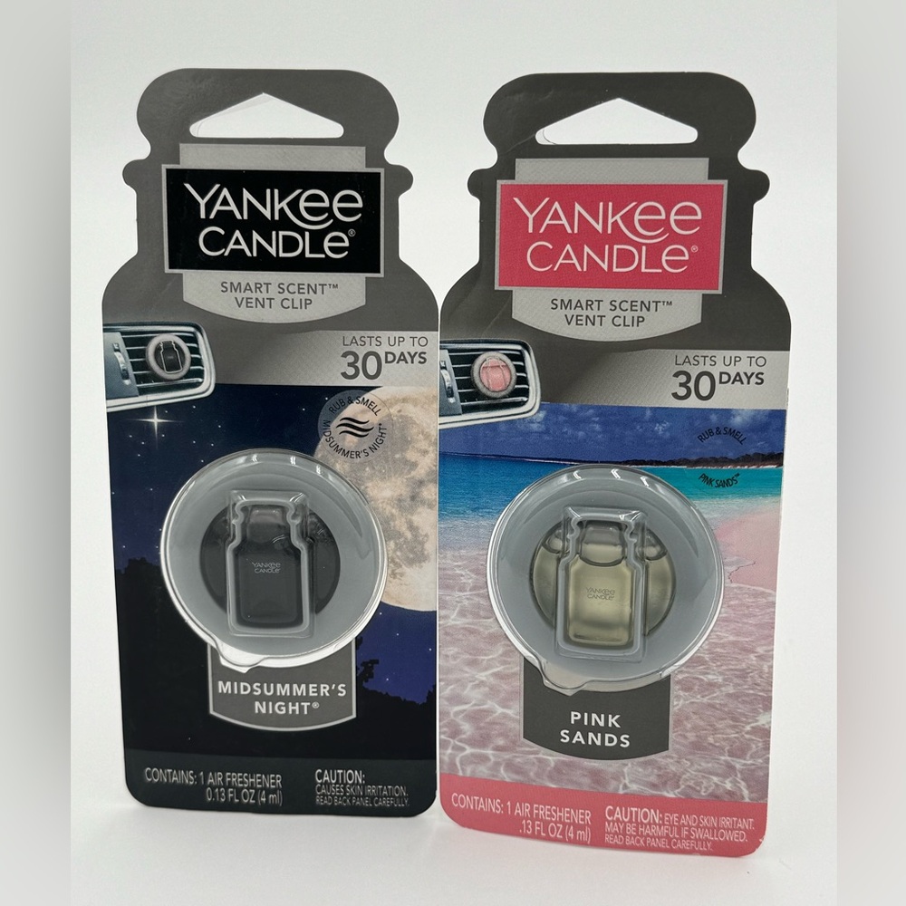 Yankee Candle Midsummer’s Night and Pink Sands Scent Vent Clip Set of 2